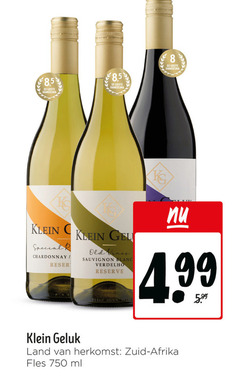  witte wijn rode 8 750 5 hamersma klein r chardonnay reserva gel old vines sauvignon blanc reserve 5.99 land zuid afrika fles ml 