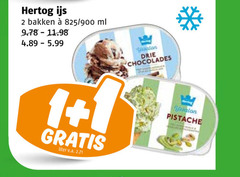  hertog ijsspecialiteit 1 2 ijs bakken 825 ml drie chocolades liter v.a. haring pistache 