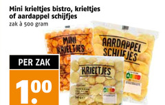  aardappelschijfjes krieltjes 100 300 500 mini bistro aardappel schijfjes zak schuifjes 