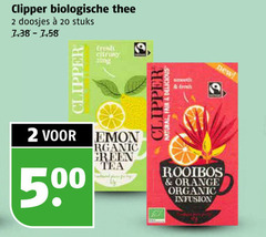  clipper thee 2 20 biologische doosjes stuks zing natural fair smooth fresh 50 lemon organic green tea rooibos orange infusion new 