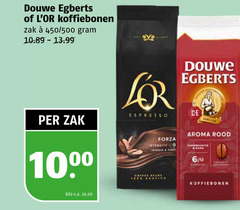  douwe egberts l or koffiebonen 1000 zak 450 500 espresso forza aroma rood 6 12 kilo v.a. 