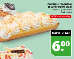 klik op dit plaatje voor een vergroting en voor vergelijkbare aanbiedingen gerelateerd aan
5 zwitserse roomvlaai vanilleroom vlaai ca. personen start maandag halve 60 5 zwitserse roomvlaai vanilleroom vlaai ca. personen start maandag halve 60