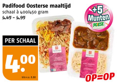 400 padifood oosterse maaltijd schaal 450 5 munten supermarkten kilo v.a. 