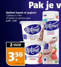  1 2 350 pak optimel kwark yoghurt pakken liter bakken 450 500 stracciatella aardbei kilo v.a. 