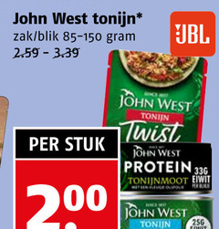  john west tonijn in blik 200 zak stuk twist protein tonijnmoot eiwit 
