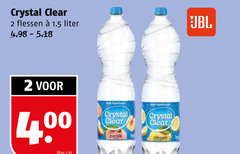  crystal clear fruitdrank 2 flessen liter perzik citroen 
