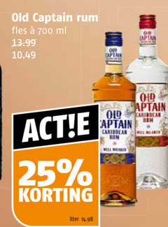  25 700 old captain rum fles ml liter caribbean well rem 