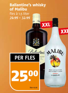  ballantines malibu whisky likeur fles liter xxl and coconut liqueur 