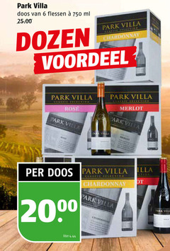  rose rode wijn witte 6 750 park villa doos flessen ml dozen classic selection chardonnay voordeel vilten merlot liter 