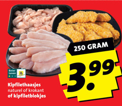  kipfilethaasjes kipfiletblokjes 250 beter leven naturel krokant 3.99 