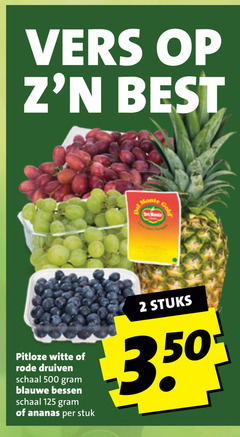  ananas druiven blauwe bessen rode 2 50 500 vers best pitloze witte schaal stuk stuks 