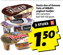  twix danone danio kindertoetjes vruchtenyoghurt 2 10 duo yoghurt toetjes bak stuks 
