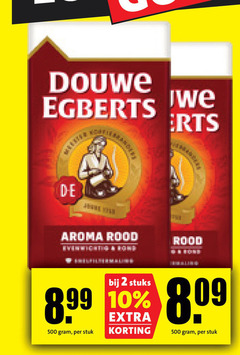  douwe egberts koffie 2 10 500 erts aroma rood stuk stuks 