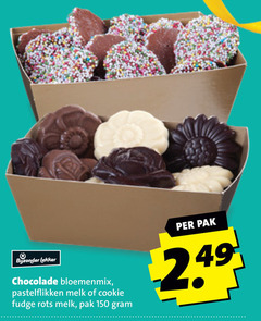  chocolade 150 bijzonder bloemenmix melk cookie fudge rots pak 