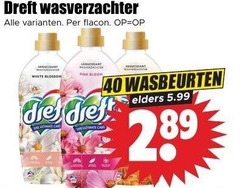  dreft wasverzachter 40 flacon white blossom wasbeurten 5.99 