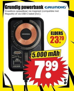  grundig oplaadbare accu powerbank draadloos oplaadbaar magneet compatible magsafe usb kabel elders 