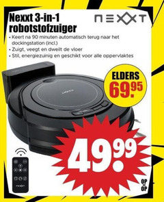 klik op dit plaatje voor een vergroting en voor vergelijkbare aanbiedingen gerelateerd aan
robotstofzuigers 1 3 90 nexxt robotstofzuiger keert minuten automatisch terug dockingstation zuigt dweilt vloer stil energiezuinig oppervlaktes elders robotstofzuigers 1 3 90 nexxt robotstofzuiger keert minuten automatisch terug dockingstation zuigt dweilt vloer stil energiezuinig oppervlaktes elders