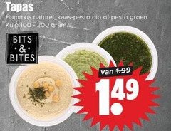  tapas 100 200 hummus naturel kaas pesto dip groen kuip bits bites 