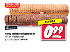  stokbrood 200 bijzonder party gesneden wit meergranen pak 