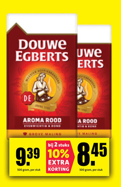  douwe egberts koffie 1 2 10 500 erts aroma rood maling stuks stuk 