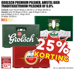  amstel grolsch krat bier 6 24 25 30 33 1870 premium pilsner traditiegetrouw pilsener 0.0 16 45 flesje pak blikjes blikje 50 nix18 am 