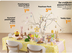  4 6 kunststof paashanger eitjes paashangers hout stof paashaas flock vrolijkste paasartikelen teddy haas 