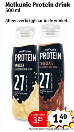  melkunie drinkyoghurt 500 protein drink ml unie vanilla chocolate 