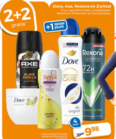  axe dove rexona deodorant 2 4 100 zwitsal grootformaten multipakken protection baby 1 spaar punt body love 3x action men advanced 72h black vanilla care poeder zacht original quantum dry deospray ml 