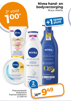  2 10 100 250 2e nivea bodyverzorging 1 spaar punt new lait firming soft daily uv lotions 72h express hydration q10 bodylotion ml 