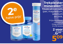  trekpleister huismerk voedingssupplement 2 20 2e halve calcium zink magnesium mineralen ijzer selenium stuks 