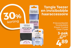  3 30 tangle hairbrush haaraccessoire power crystal clear pak 