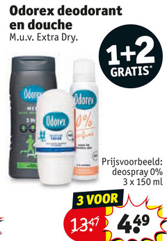  odorex deodorant douchegel 1 2 3 150 douche dry odor deospray ml 