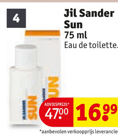  jil sander eau de toilette 4 sun ml 