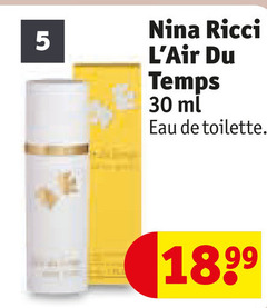  nina ricci eau de toilette 5 30 du temps ml 