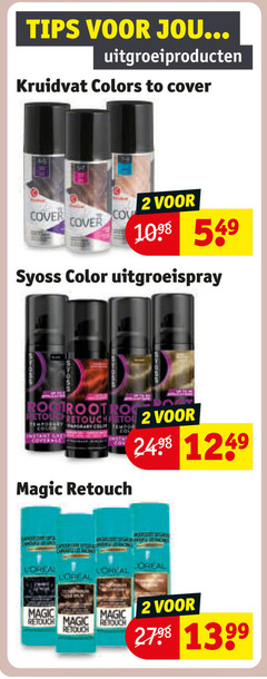  2 tips kruidvat colors to cover syoss color uitgroeispray instant co retouch loreal 