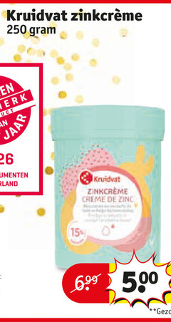  15 250 500 kruidvat jaar consumenten creme zinc 