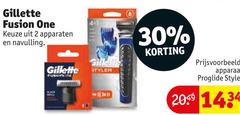  2 30 gillette fusion one apparaten navulling styler apparaat proglide 