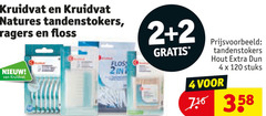  kruidvat huismerk tandenstokers interdentale ragers flosdraad 2 4 120 natures floss hout dun stuks 