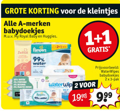  waterwipes zwitsal pampers billendoekjes 1 2 3 99 966 1998 kleintjes merken babydoekjes my royal baby huggies plastic water pak 