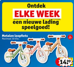  loopfiets 30 week nieuwe lading speelgoed metalen maximaal kilo 2 jaar 