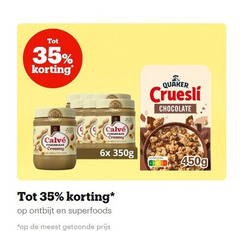  calve cruesli pindakaas 35 creamy quaker chocolate 6x ontbijt superfoods 