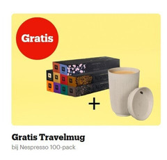  nespresso koffiecups 100 travelmug pack 