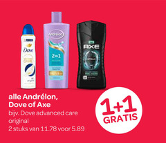  dove andrelon axe deodorant shampoo 1 2 re advanced care original stuks 
