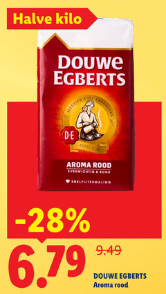  douwe egberts koffie halve kilo meester joure aroma rood evenwichtig rond snelfiltermaling 