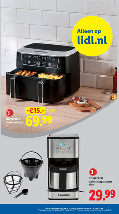 klik op dit plaatje voor een vergroting en voor vergelijkbare aanbiedingen gerelateerd aan
silvercrest koffiezetapparaat 3 50 200 240 preheat garant jaar dubbele airfryer 8 hour am 00 min mode off lidl.nl filter verzendkosten 4 99 toeslag artikelen cm 31 5 9 silvercrest koffiezetapparaat 3 50 200 240 preheat garant jaar dubbele airfryer 8 hour am 00 min mode off lidl.nl filter verzendkosten 4 99 toeslag artikelen cm 31 5 9
