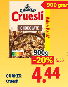  quaker cruesli chocolate pack 