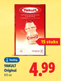  yakult drinkyoghurt 15 20 bacterien darmflora koeling original ml stuks 