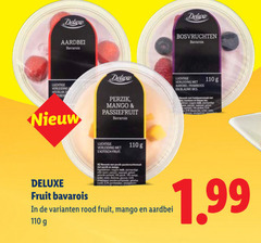  bavarois aardbei luchtige verleiding perzik mango passiefruit exotisch fruit bosvruchten framboos blauwe bes rood 