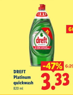  dreft afwasmiddel quickwash 3x platinum ml 