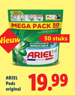  ariel wasmiddel 4 50 mega pack stuks action impeccable cycle original 